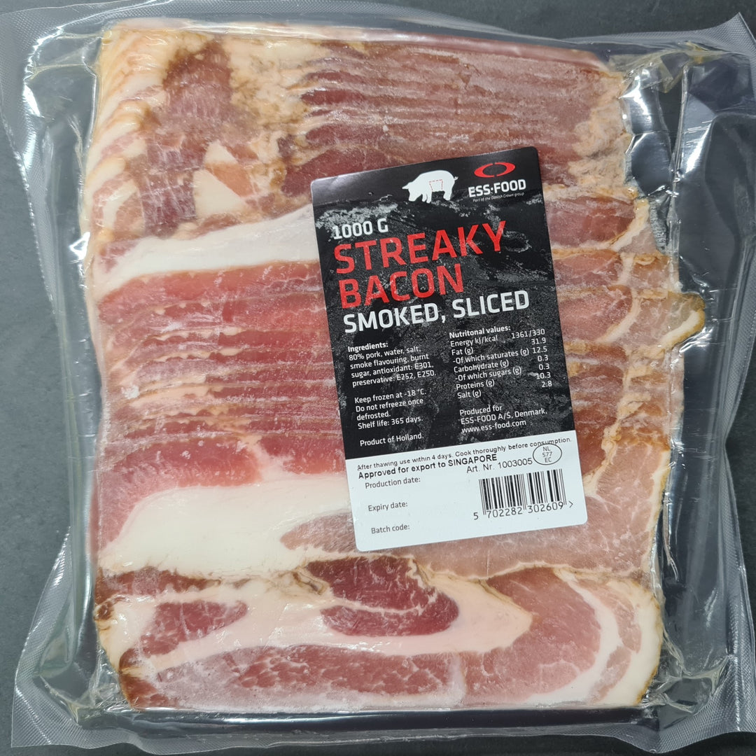 Frozen Smoked Streaky Bacon Sliced
