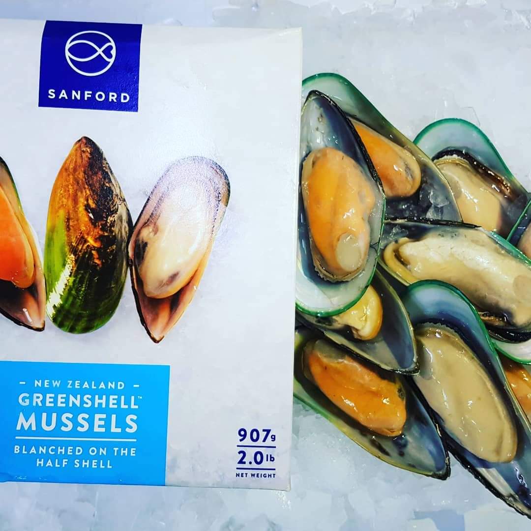 Buy Frozen New Zealand Half Shell Green Mussels (907g) | Oceanwaves SG