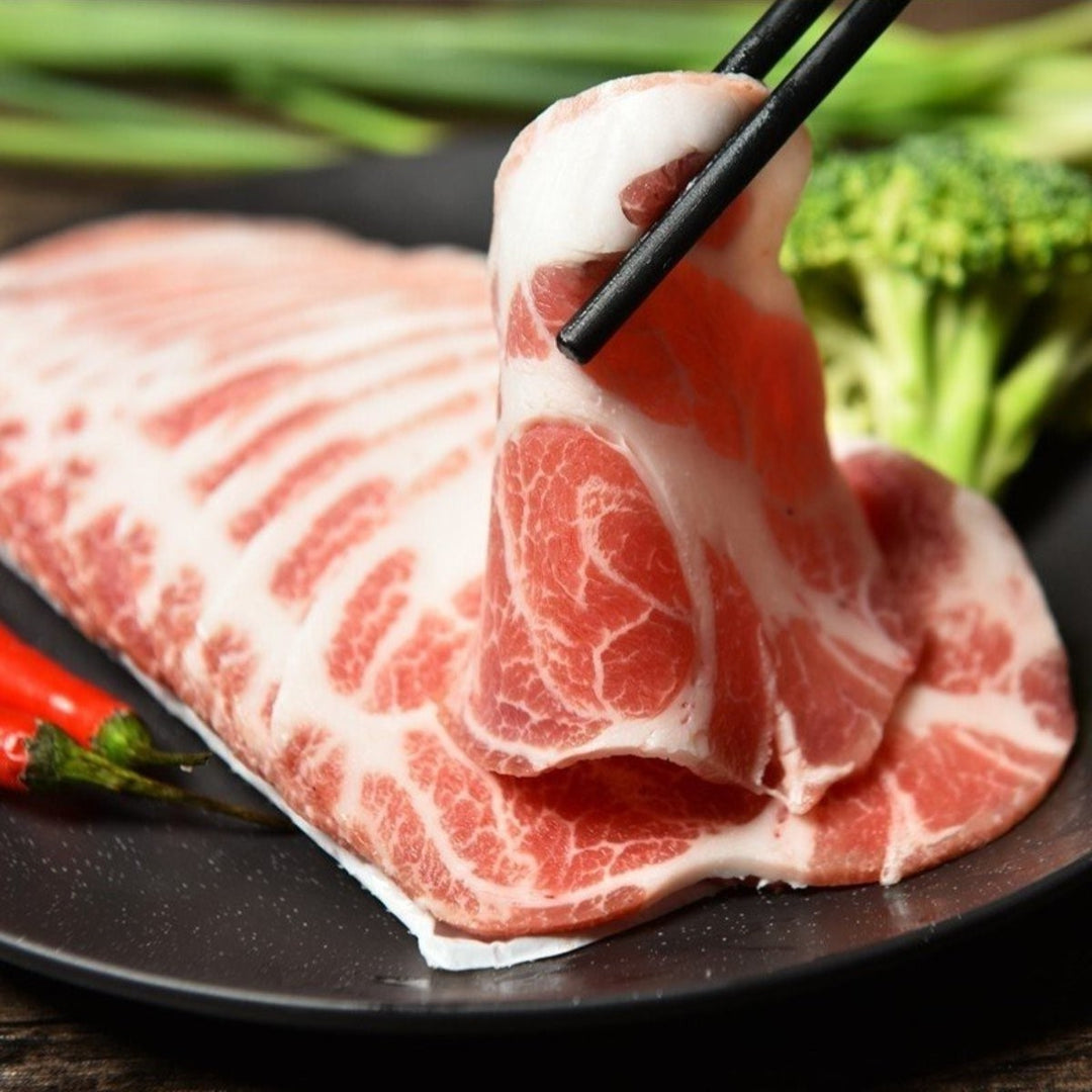 fresh sliced pork collar shabu shabu frozen